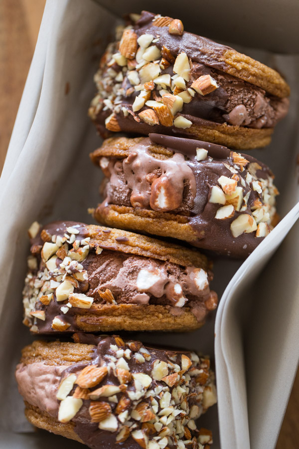 Four S’more Inspired Ice Cream Sandwiches.