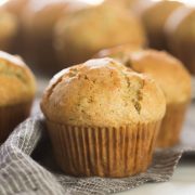 These Healthier Zucchini Muffins are just right with lots of grated zucchini, a little bit of spice, and just a touch of sweetness.  