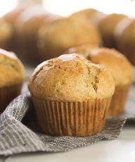 These Healthier Zucchini Muffins are just right with lots of grated zucchini, a little bit of spice, and just a touch of sweetness.  