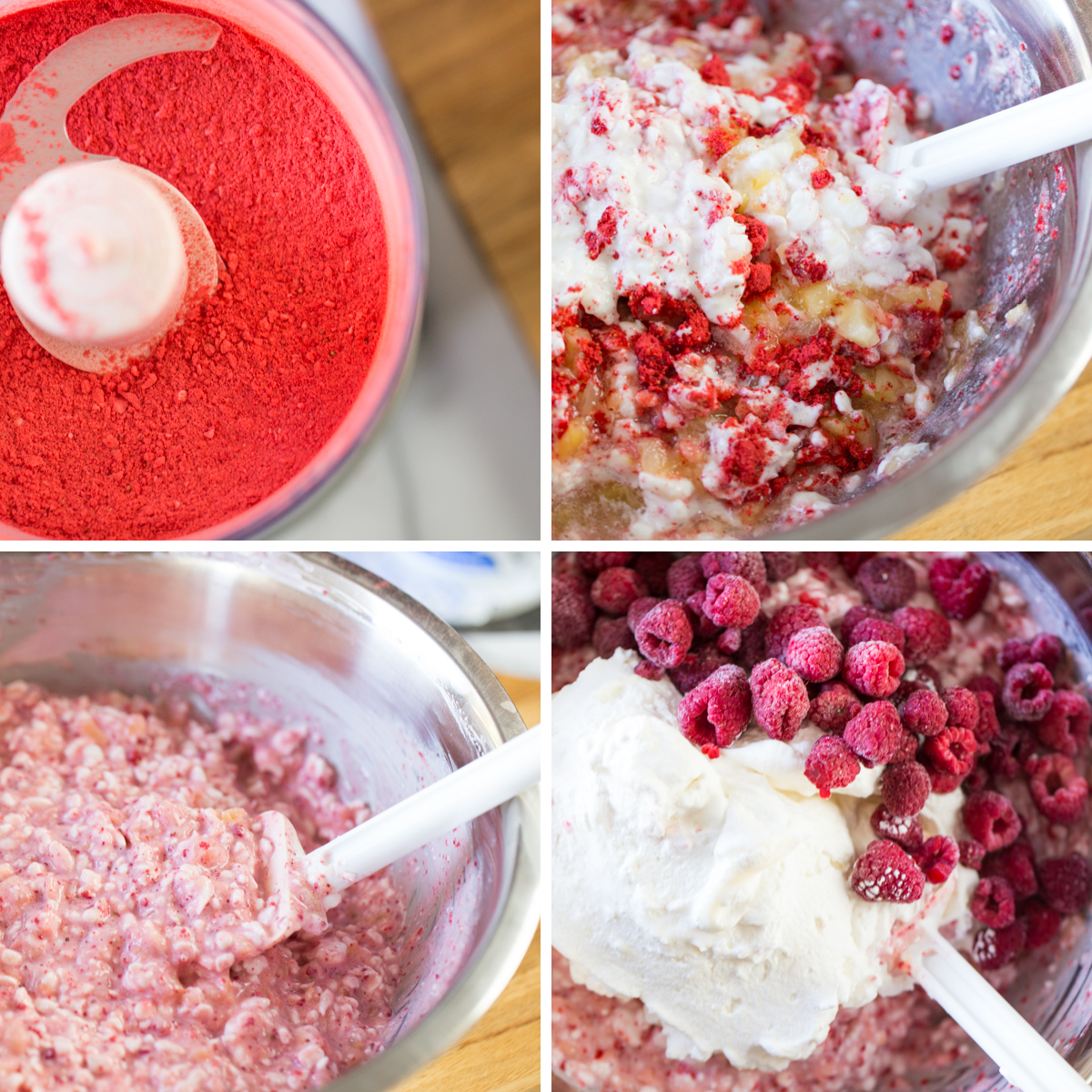 Step by step photos for making Very Berry Fluffy Salad