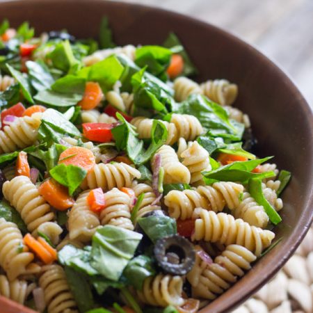 Chopped Spinach and Pasta Salad With Balsamic Vinaigrette - Lovely ...