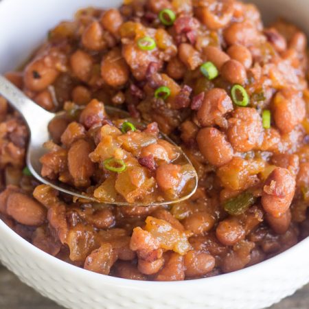 sweet and spicy bbq baked beans le creuset giveaway