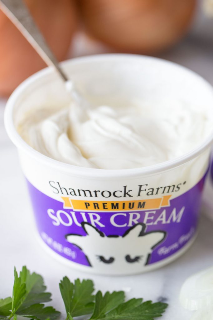 Close up shot of Shamrock Farms Sour cream.  