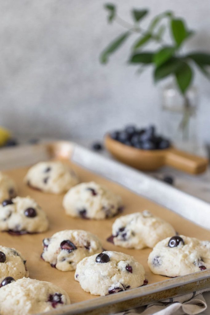 Glazed Lemon Blueberry Muffin Tops Lovely Little Kitchen