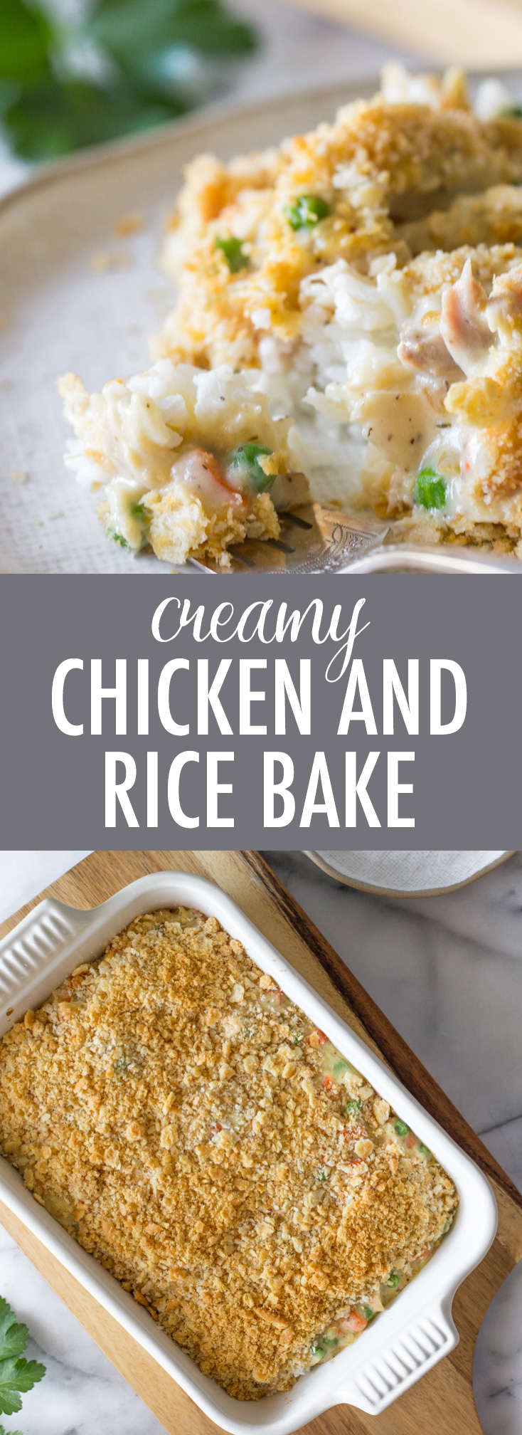 Creamy Chicken and Rice Bake - Lovely Little Kitchen