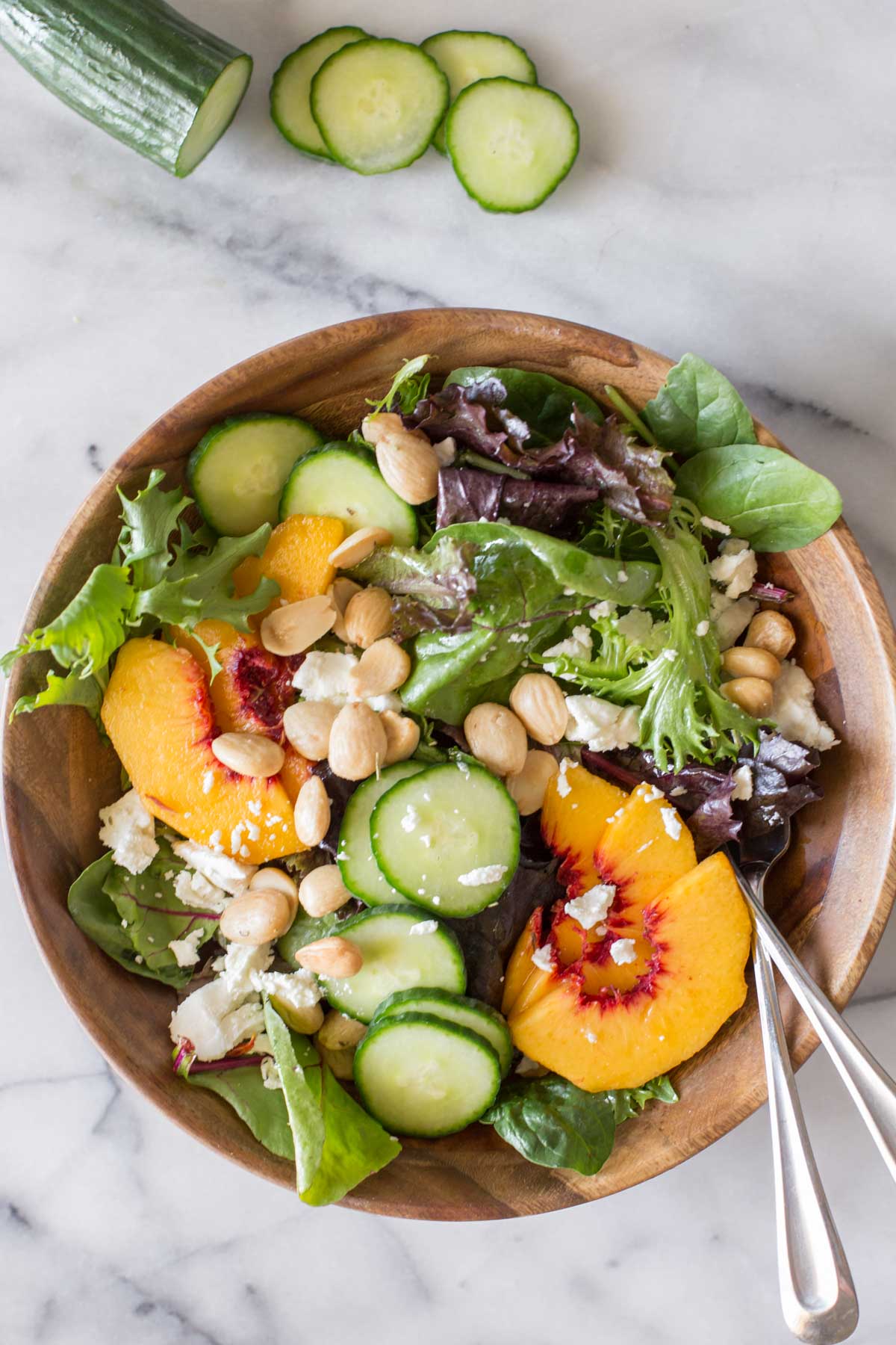 Image of Peach wood chips in a salad