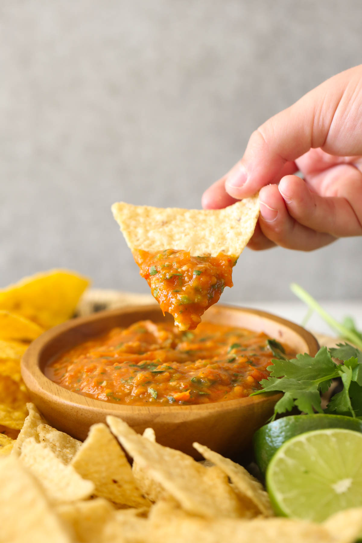 Homemade tortilla chips with guacamole & charred tomato salsa recipe