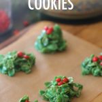 These adorable Holly Cookies are so festive and simple to make. With only five ingredients and no baking, kids will love to help!
